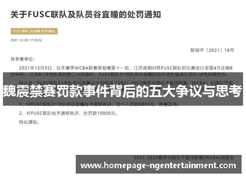 魏震禁赛罚款事件背后的五大争议与思考