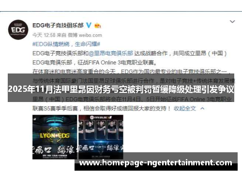 2025年11月法甲里昂因财务亏空被判罚暂缓降级处理引发争议